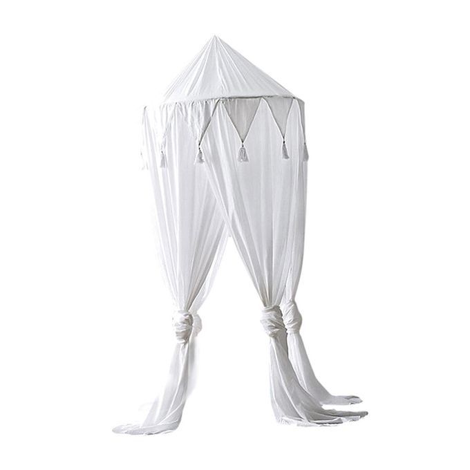 Kids Bed Canopy Hanging  Net Crib Castle Tent Nursery White