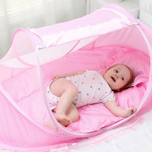 New Born Cushioned Foldable Baby Crib With Net
