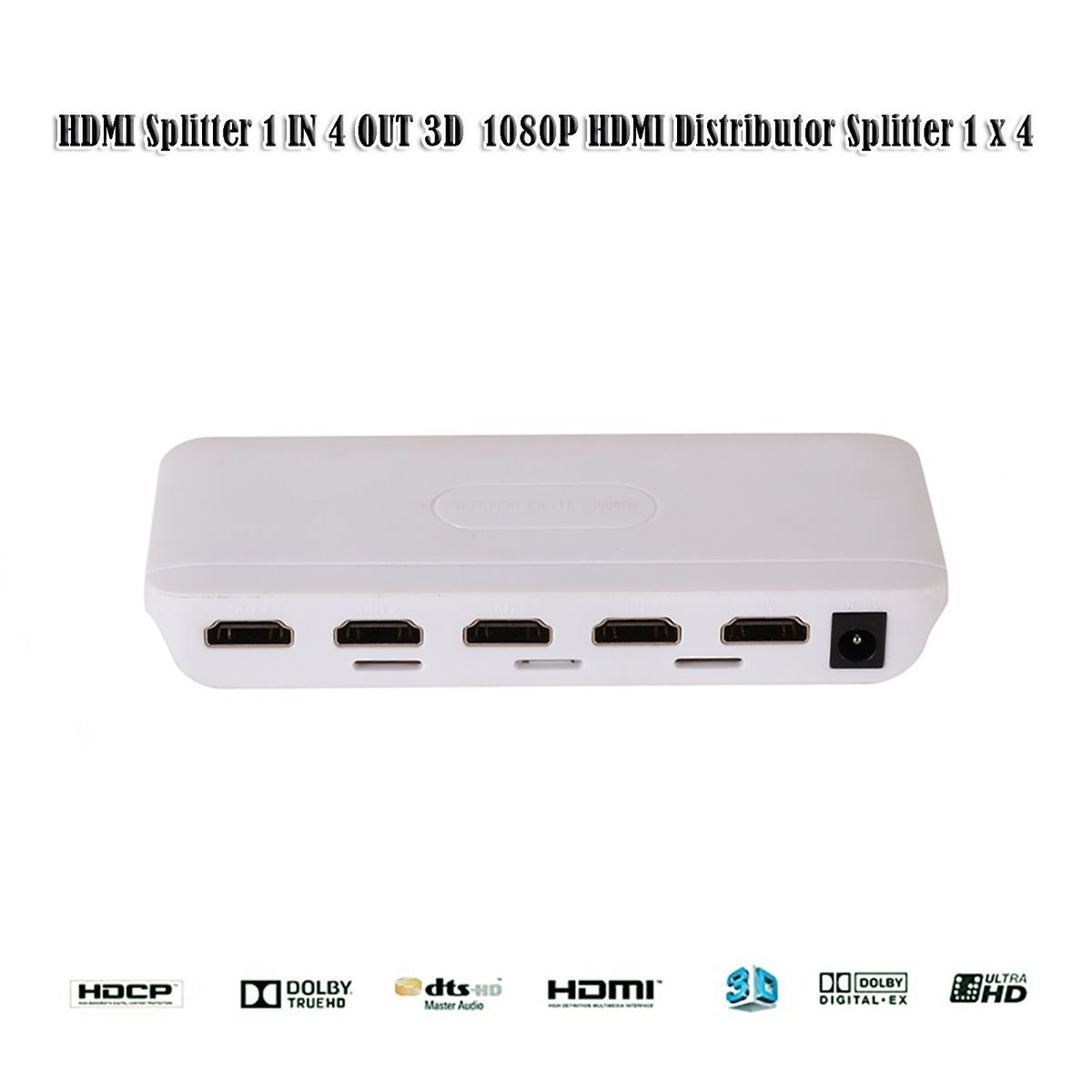 3D 1080P HD-MI Splitter HDCP1.2 1 In 4 Out Power Signal Amplifier 1x4 Audio Spliter Switch HD-MI Converter Adapter#g3