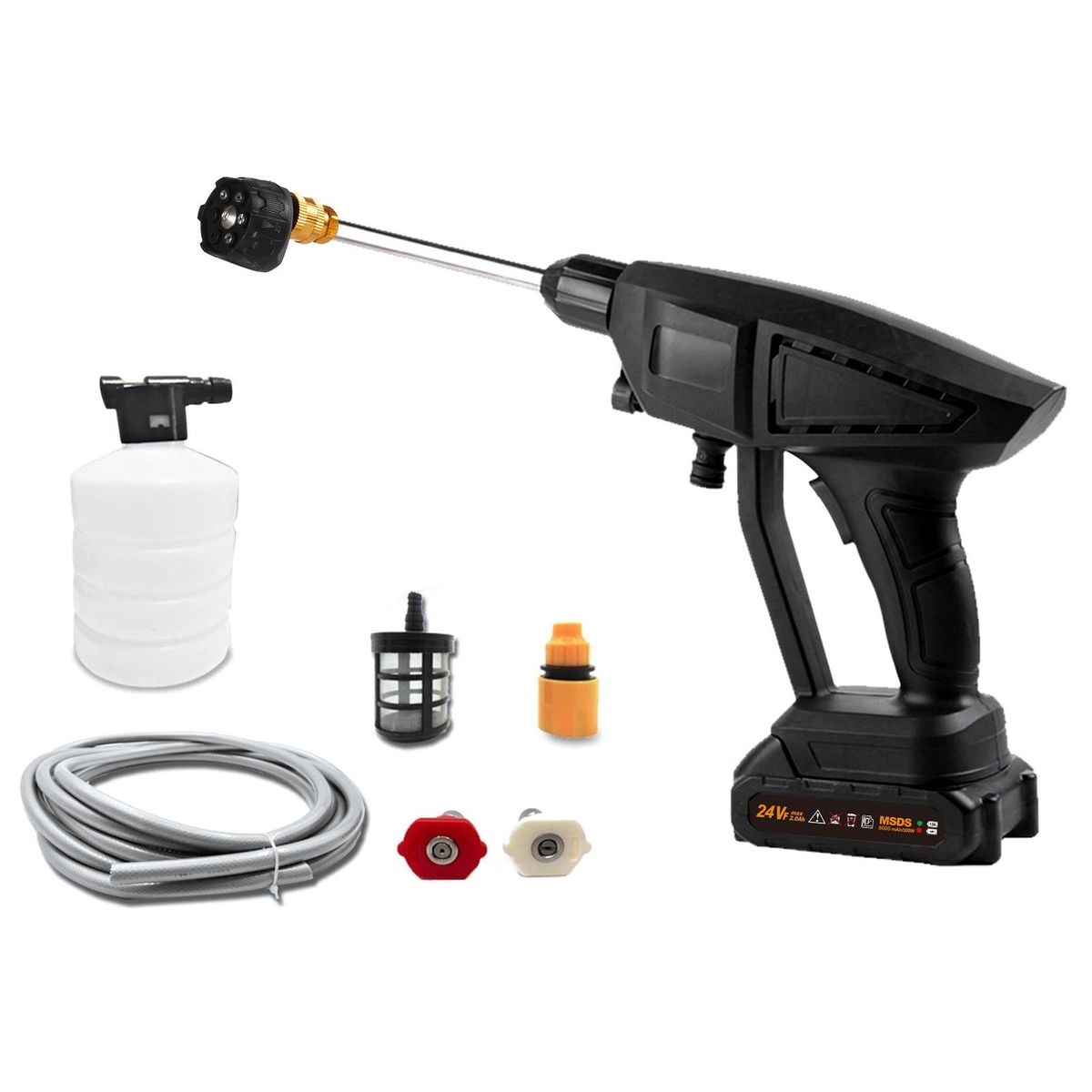 Cordless Pressure Washer, 6 Spraying Modes 120PSI Portable Pressure Cleaner Handheld with Battery and Charger 24V 7500mAhRechargeable Battery Electric Pressure Washer for Washing Cars, Watering Flowers, Cleaning Floors