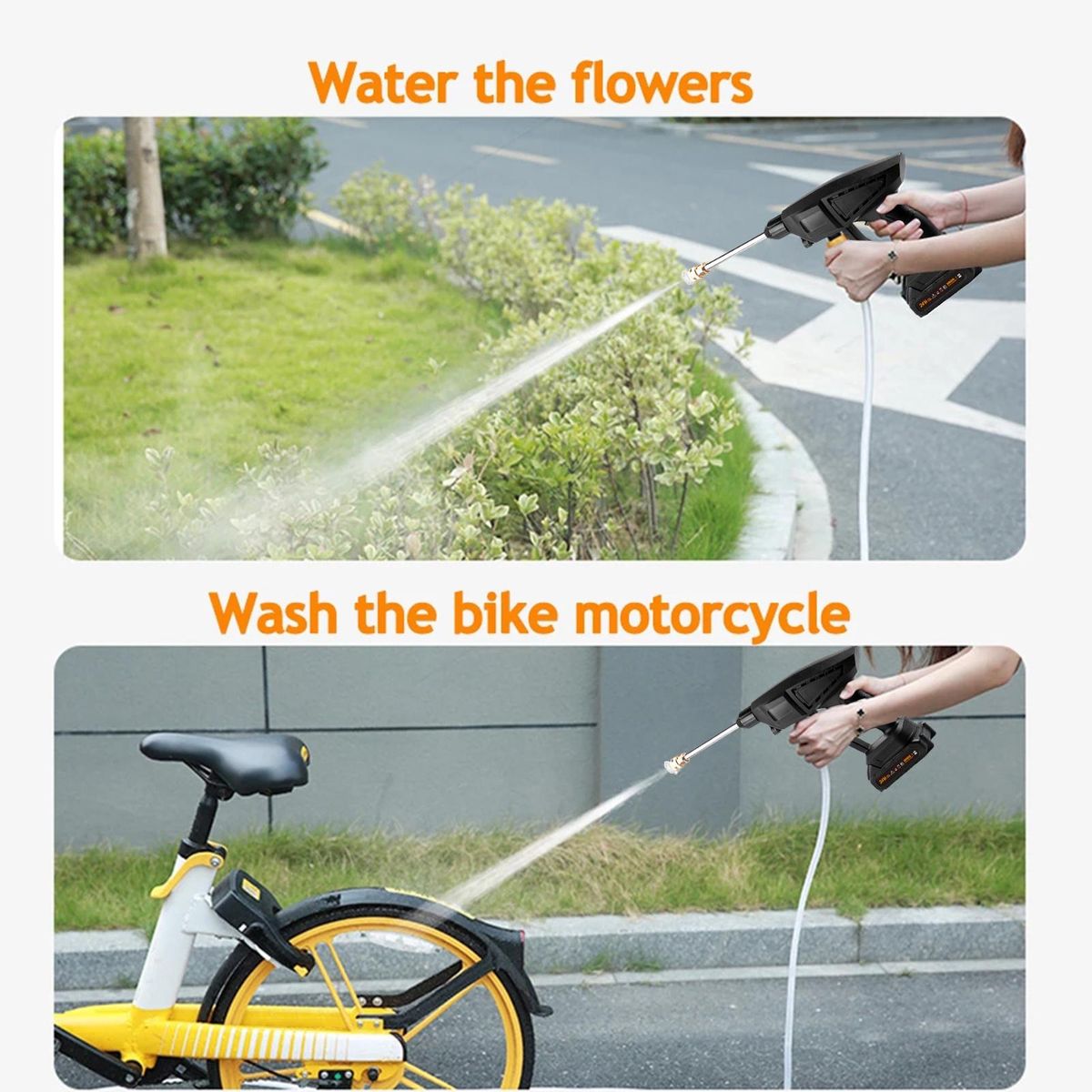 Cordless Pressure Washer, 6 Spraying Modes 120PSI Portable Pressure Cleaner Handheld with Battery and Charger 24V 7500mAhRechargeable Battery Electric Pressure Washer for Washing Cars, Watering Flowers, Cleaning Floors