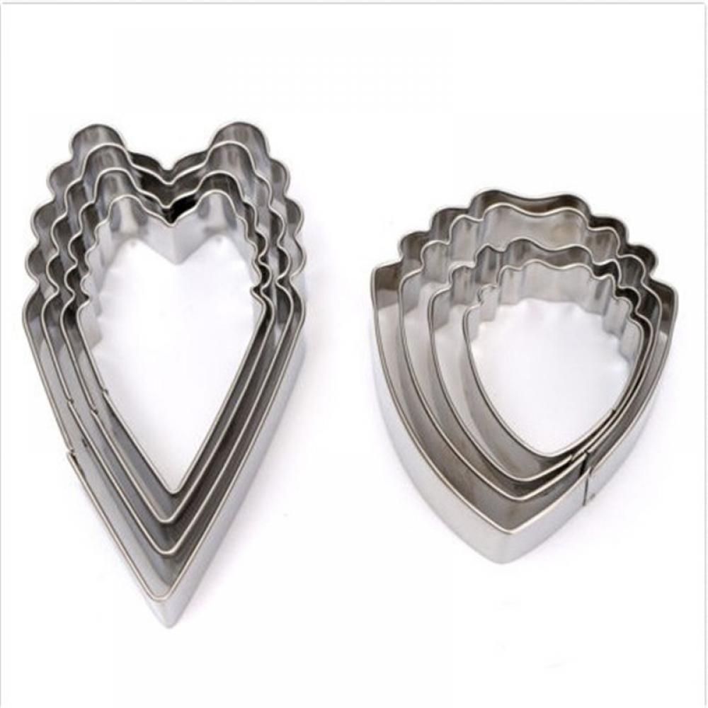 New 4Pcs/set Heart Peony Flower Shape Stainless Steel Cake Molds Fondant Biscuit Cutter Xmas Cake Decorating Tools Drop Shipping