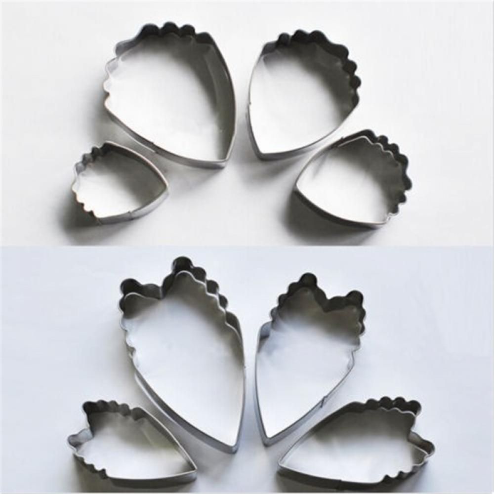 New 4Pcs/set Heart Peony Flower Shape Stainless Steel Cake Molds Fondant Biscuit Cutter Xmas Cake Decorating Tools Drop Shipping