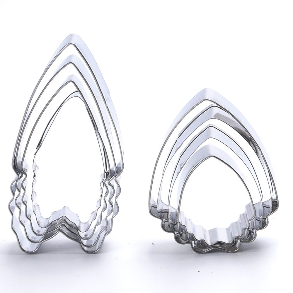 New 4Pcs/set Heart Peony Flower Shape Stainless Steel Cake Molds Fondant Biscuit Cutter Xmas Cake Decorating Tools Drop Shipping