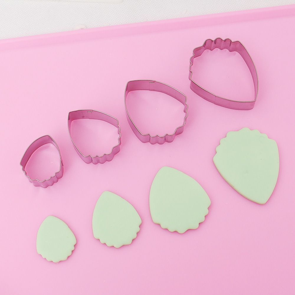New 4Pcs/set Heart Peony Flower Shape Stainless Steel Cake Molds Fondant Biscuit Cutter Xmas Cake Decorating Tools Drop Shipping