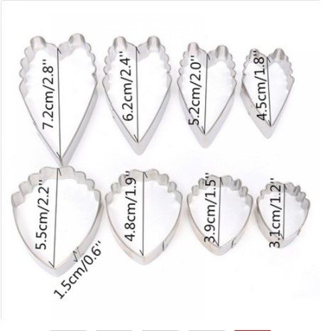 New 4Pcs/set Heart Peony Flower Shape Stainless Steel Cake Molds Fondant Biscuit Cutter Xmas Cake Decorating Tools Drop Shipping