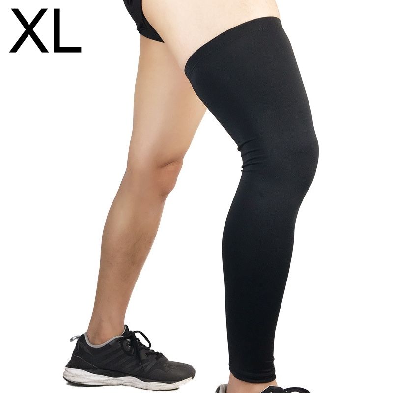 Professional Outdoor Sports Basketball Football Knee Pads Warm Compression Leg Protectors(Black Size: XL)