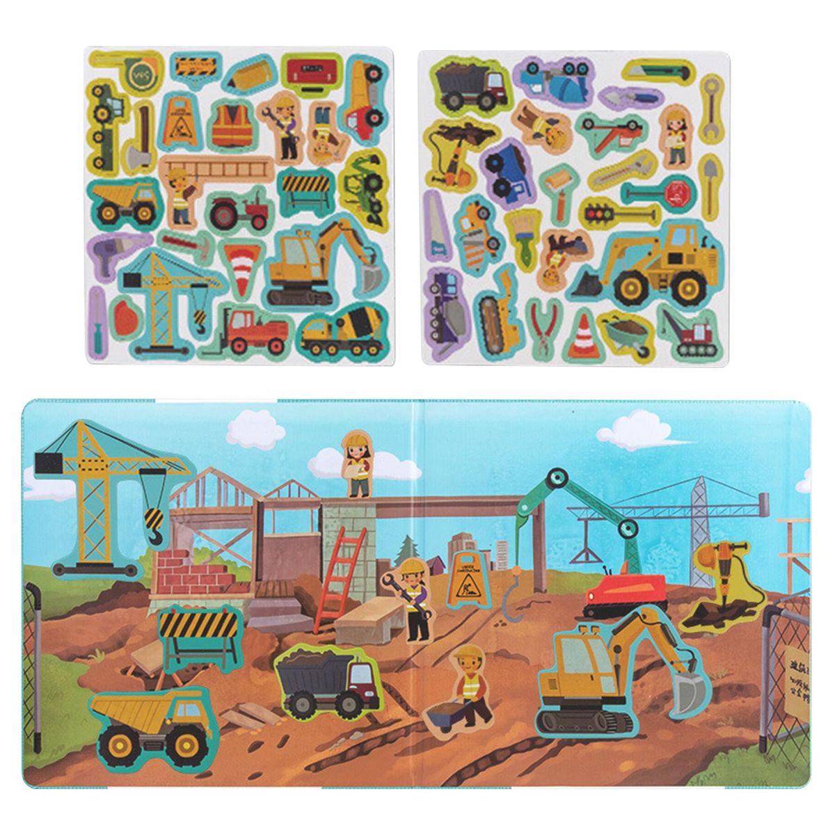 Portable Cartoon Puzzle Toys Hand-Eye Construction Scene