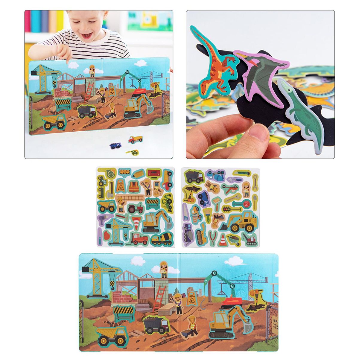 Portable Cartoon Puzzle Toys Hand-Eye Construction Scene