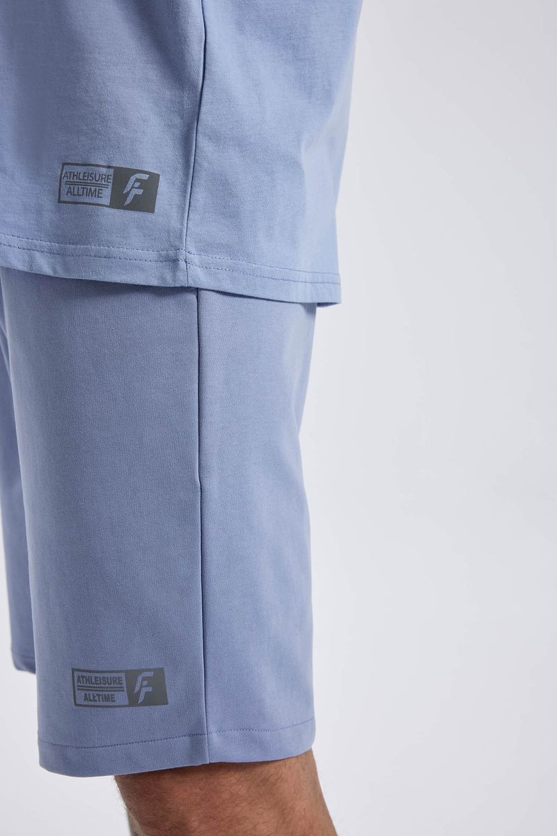 Man Slim Fit Knitted Short - Blue