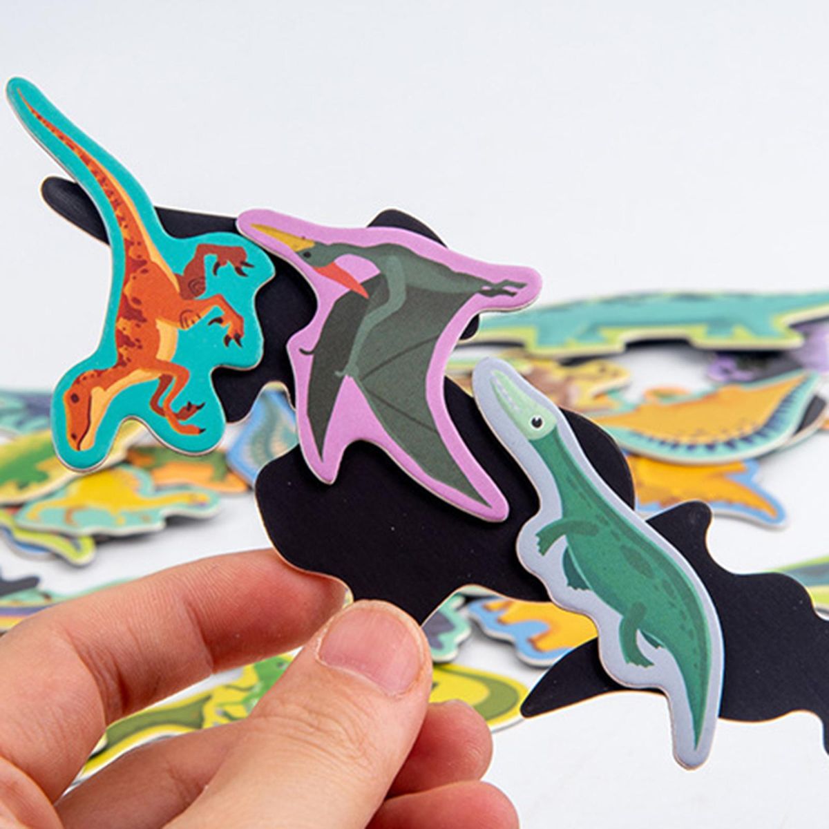 Portable Cartoon Puzzle Toys Book-Style Interactive Dinosaur Scene