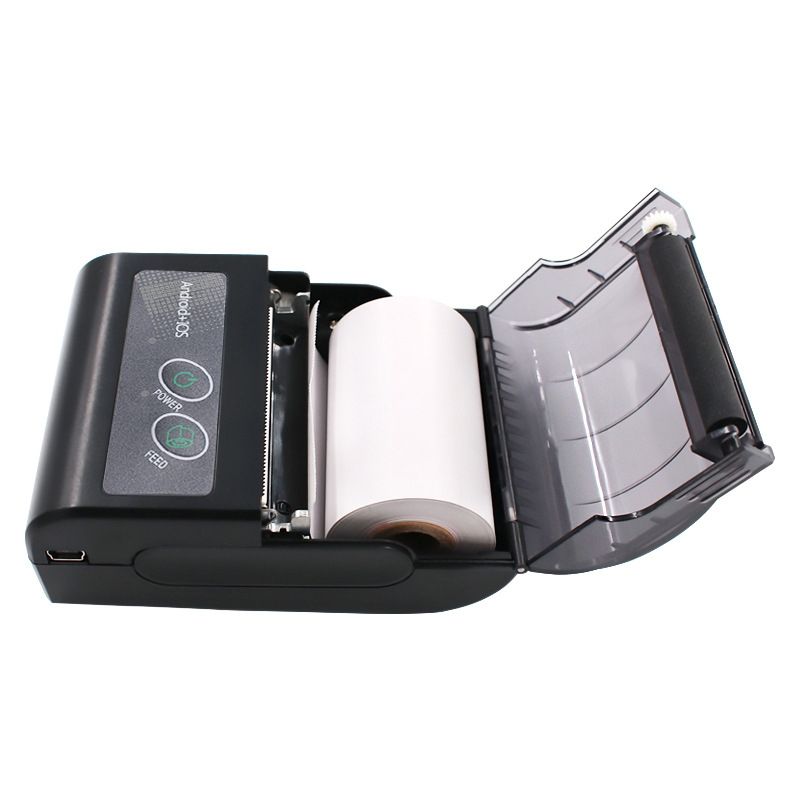 58HB6 Portable Bluetooth Thermal Printer Label Takeaway Receipthine, Supports Multi-Language & Symbol/Picture Printing-EU Plug (Spanish )