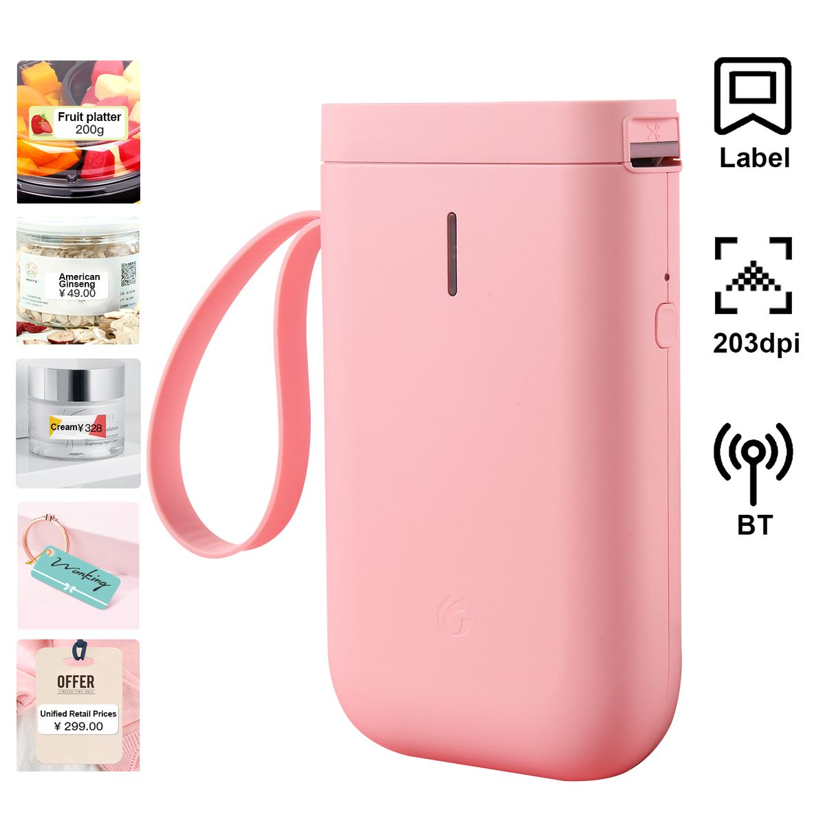 Portable Handheld Thermal Label Printer Wireless BT Label