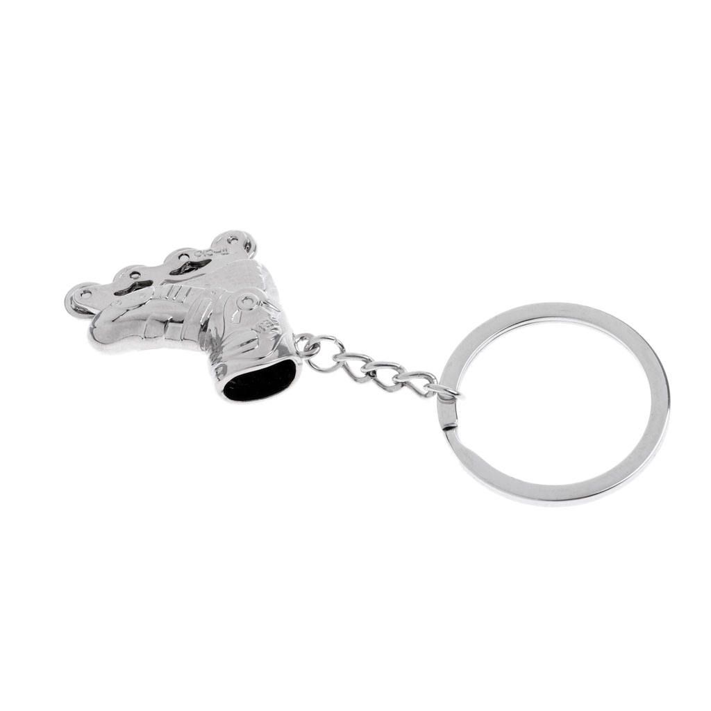 Roller Skates Keyring Keychain Key Buckle Pendant Bag Silver