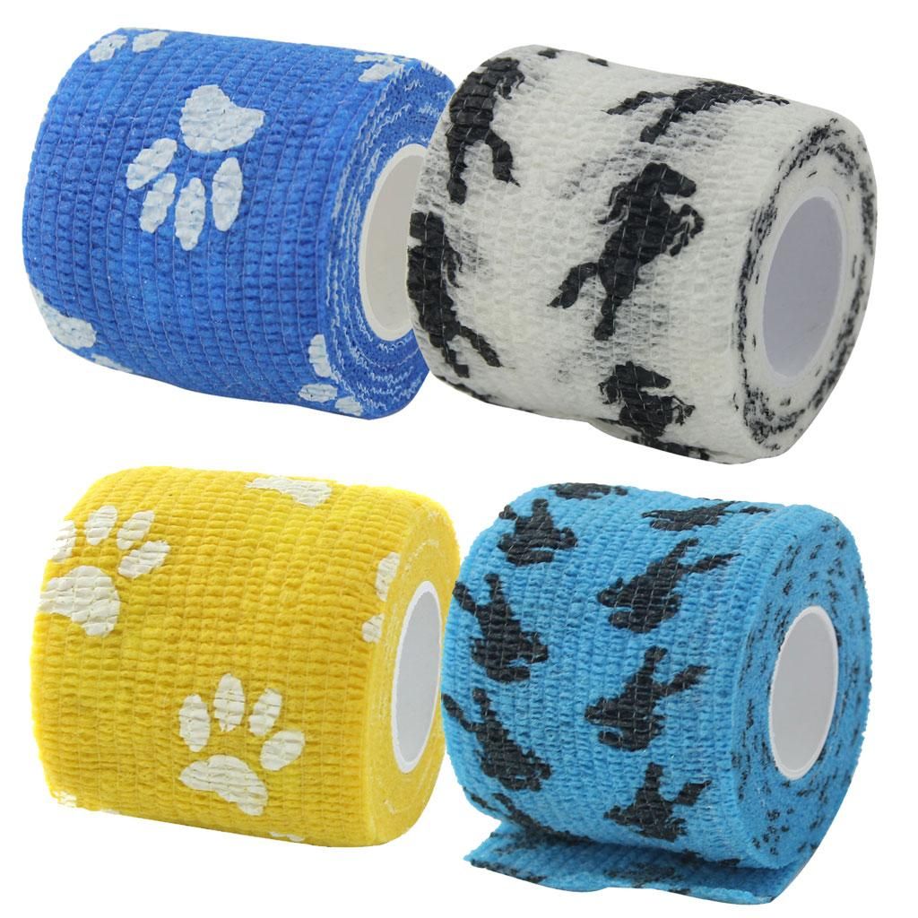 2x Pet Cohesive Bandage Tape Band Kitty Stretch Vet Wraps Injury