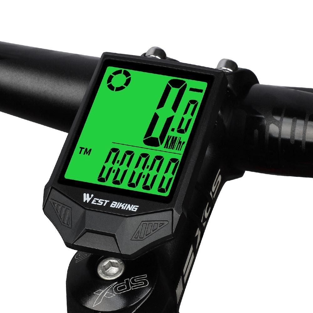 WEST BIKING Bike Computer Wireless Speedometer Odometer Waterproof LCD Backlight Cycling MTB Bicycle Computer Stopwatch Night Light Anti-interference