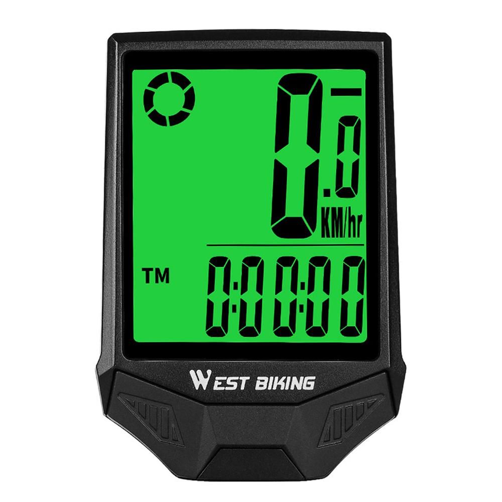 WEST BIKING Bike Computer Wireless Speedometer Odometer Waterproof LCD Backlight Cycling MTB Bicycle Computer Stopwatch Night Light Anti-interference