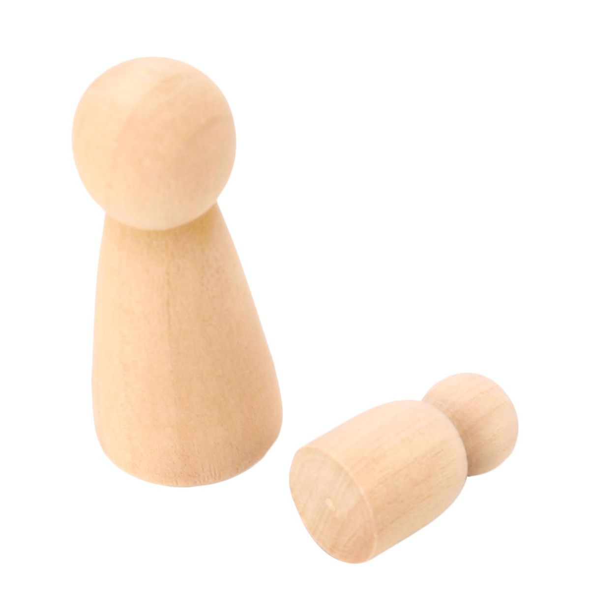 5Pcs Unfinished Wood Diy Art Craft Five People Wooden Peg