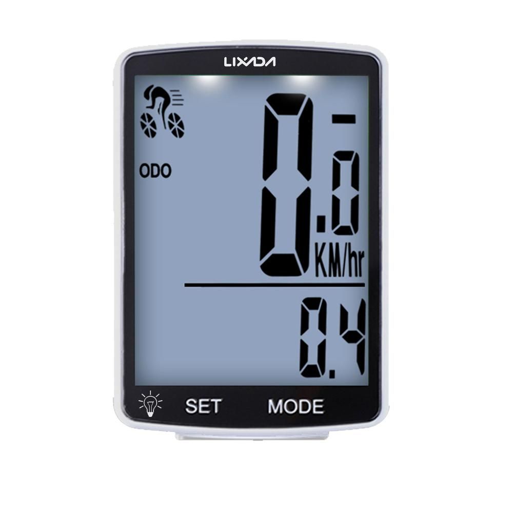 LIXADA Wireless Bike Computer Multi Functional LCD Screen Bicycle Computer Mountain Bike Speedometer Odometer IPX6 Waterproof Cycling Measurable Temperature Stopwatch  Cycling Accessories