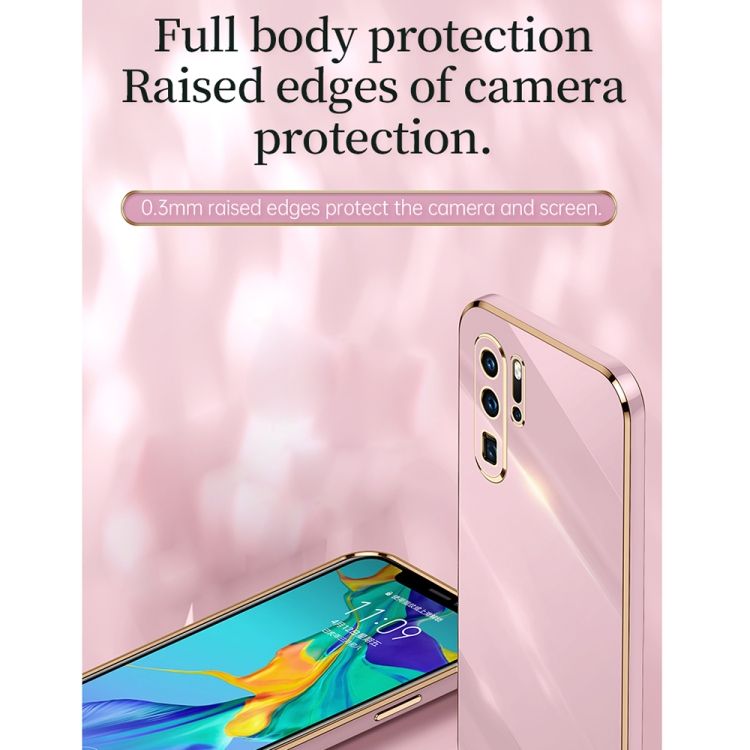 For Huawei P30 6D Plating Gold Edge TPU Case