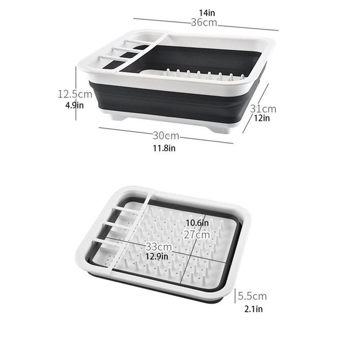 Kit Hen Shelf Folding D L Ra K Household Multifun Tional Dishes  Hopsti Ks And Tableware Storage Ra K-black+white