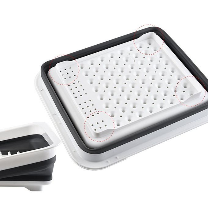 Kit Hen Shelf Folding D L Ra K Household Multifun Tional Dishes  Hopsti Ks And Tableware Storage Ra K-black+white