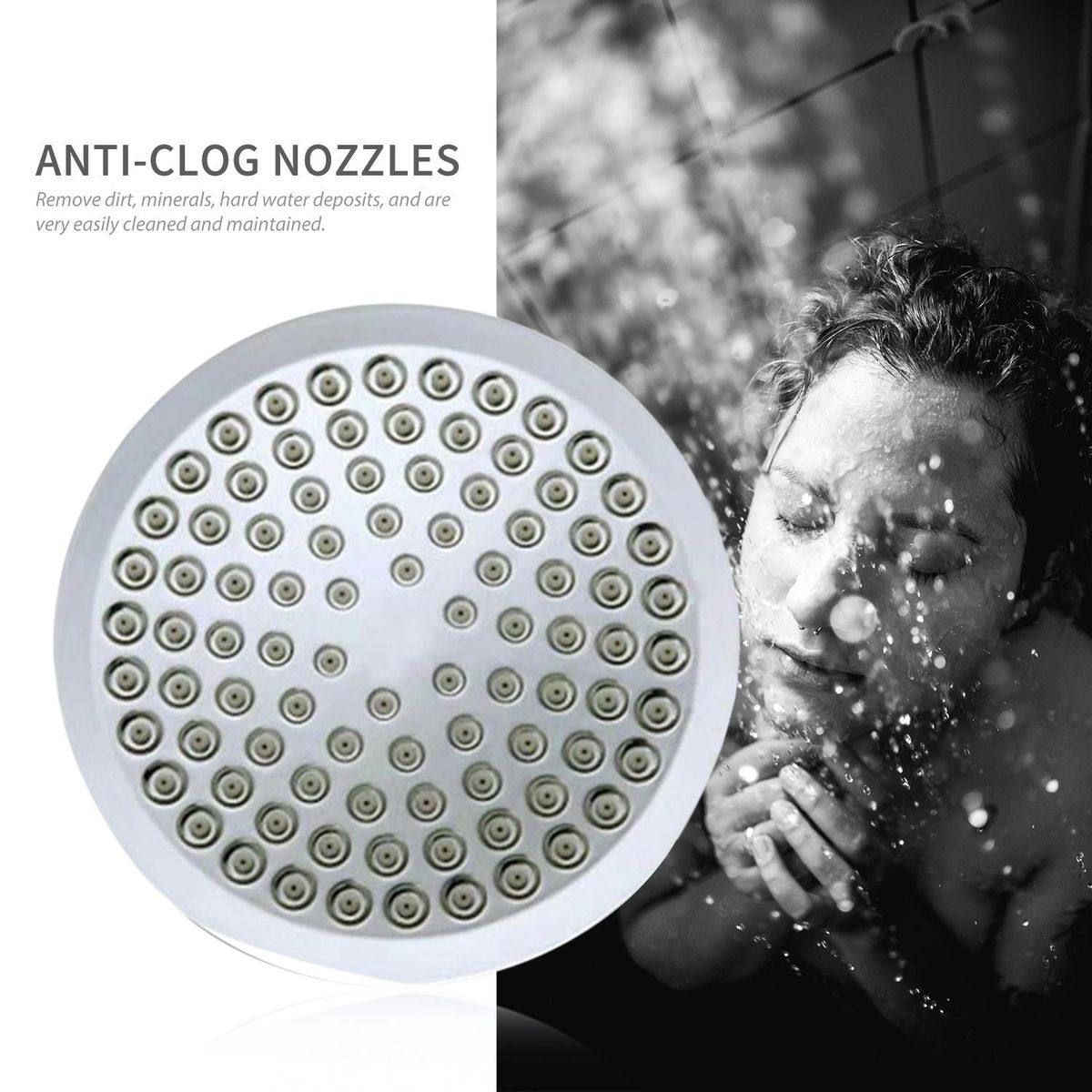 6 Inch High Pressure Shower Head G1/2 Rain Showerhead Adjustable Bathroom Shower Head Spray Showerhead Polished Chrome Bath Rain Round Shower Head Replacement