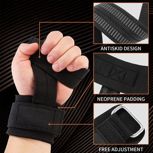 (Black-1Pair)1Pair Weight Lifting Straps With Wrist Support - Wrist Straps For Weightlifting -Superior Deadlift Straps & Workout Wrist Wraps MAA