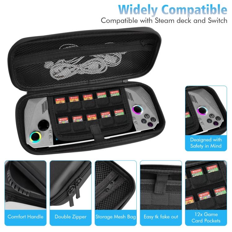 For ASUS ROG Ally Game Console Handbag Clutch Bag(Black)
