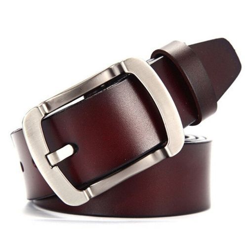 100% Cow Leather Mens Belt, High Quality Coffee Brown