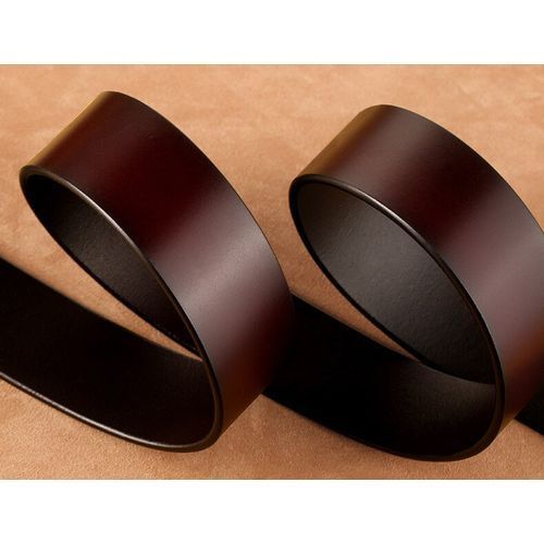 100% Cow Leather Mens Belt, High Quality Coffee Brown