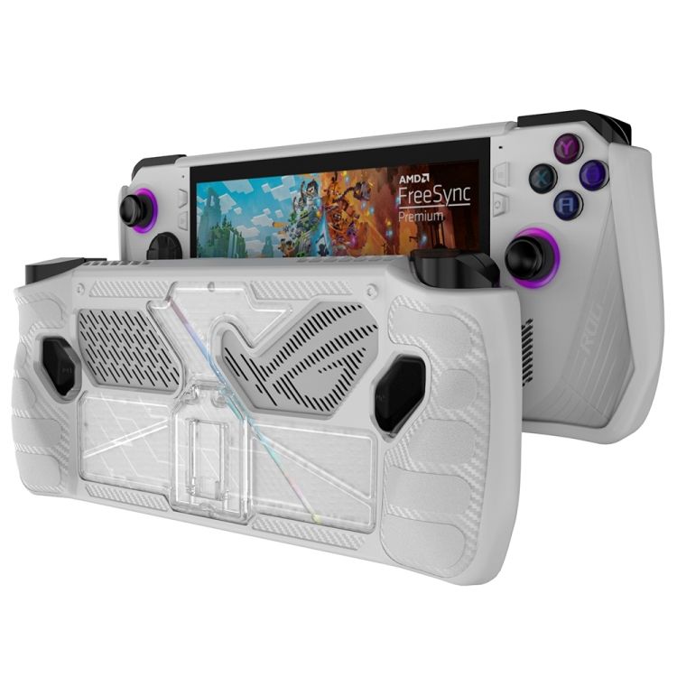 For ASUS Rog Ally PC+TPU Protective Case With Bracket PC+TPU White+Transparent