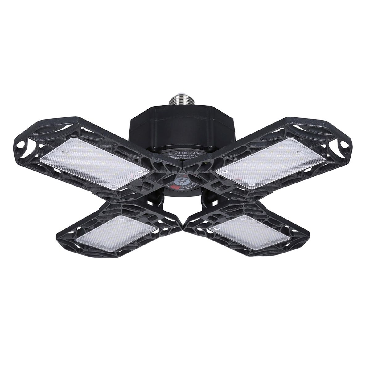 Tomshine LEDs Garage Light with Holder E26/E27 Base AC85-265V 100W Deformable Ceiling Light 4 Adjustable Blade 6000-6500k White Lighting for Garage Basement Workshop Warehouse