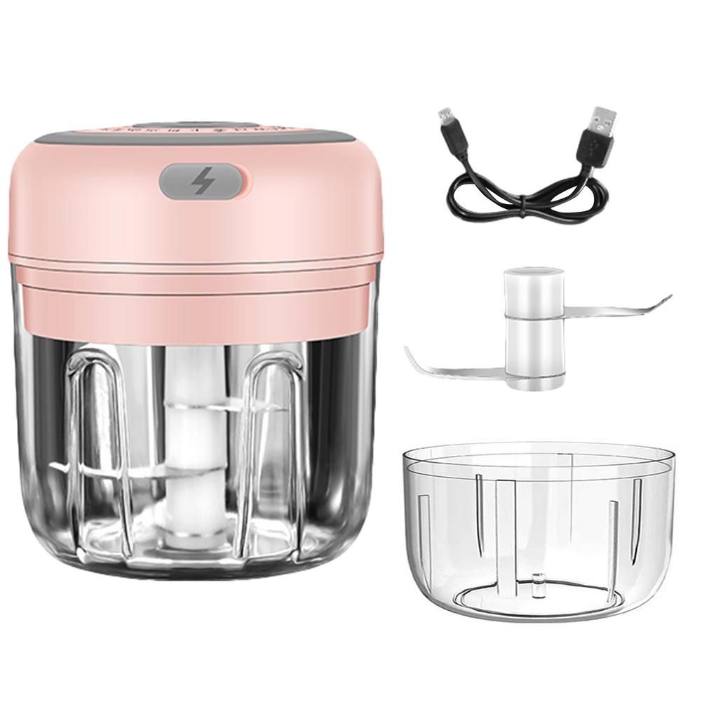 （Transparent）Electric Mini Garlic Chopper Portable Small Food Processor Is Used For Baby Food Supplement Machine Such As Vegetable And Nut GRE