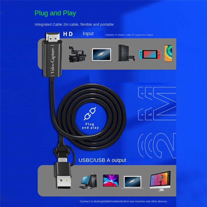 USB A/C Dual Interface HD Video Capture Card 1080P