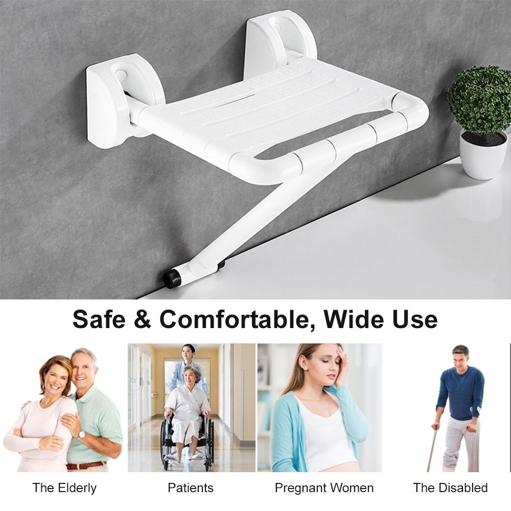 Wall Mounted Bathroom Foldable Stool 330 Lbs Bearing Weight