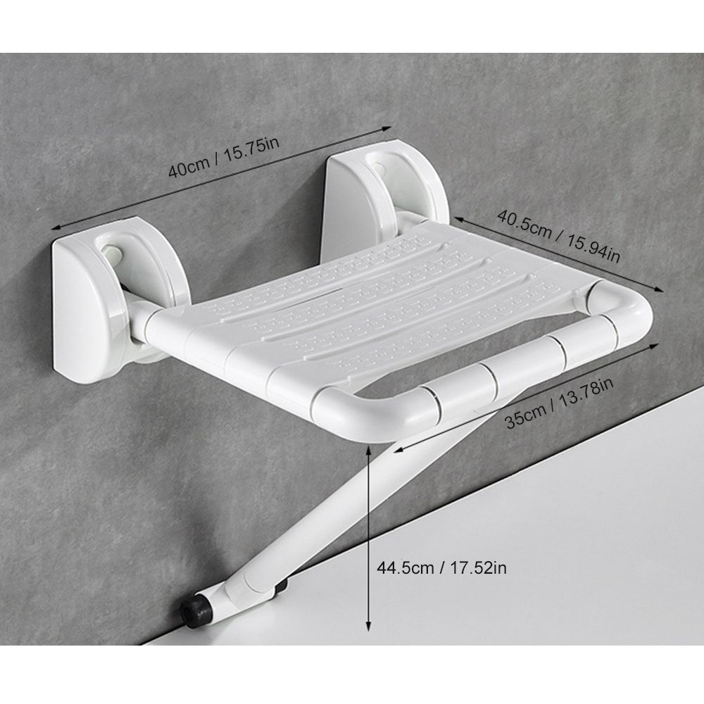 Wall Mounted Bathroom Foldable Stool 330 Lbs Bearing Weight