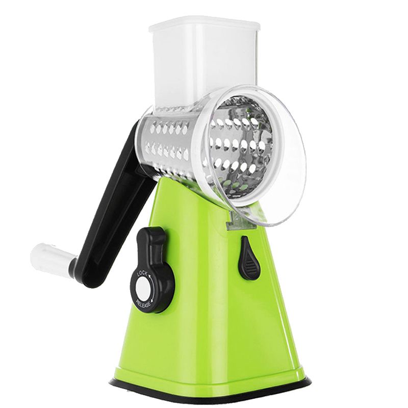 （Green）Rotary Grater Vegetable Slicer Hand Grater For Kitchen Food Slicer Shredder Easy To Clean GRE