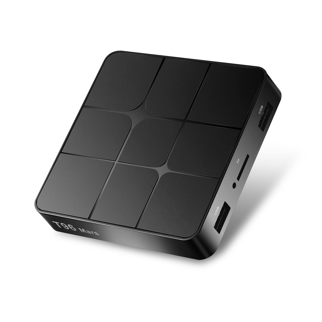 T96 Mars 4K HD Smart TV Box With Remote Controller, Android 7.1.2, S905W Quad-Core 64-Bits ARM Cortex-A53, 1GB+8GB, Support TF Card, HDMI, LAN, AV, WiFi(Black)