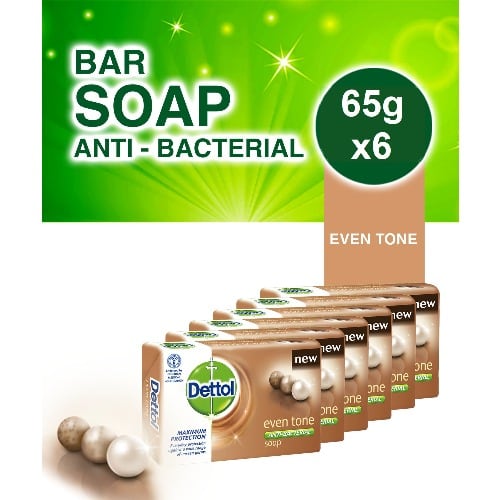 Dettol Eventone Anti-bacterial Soap - 65g (pack Of 6)