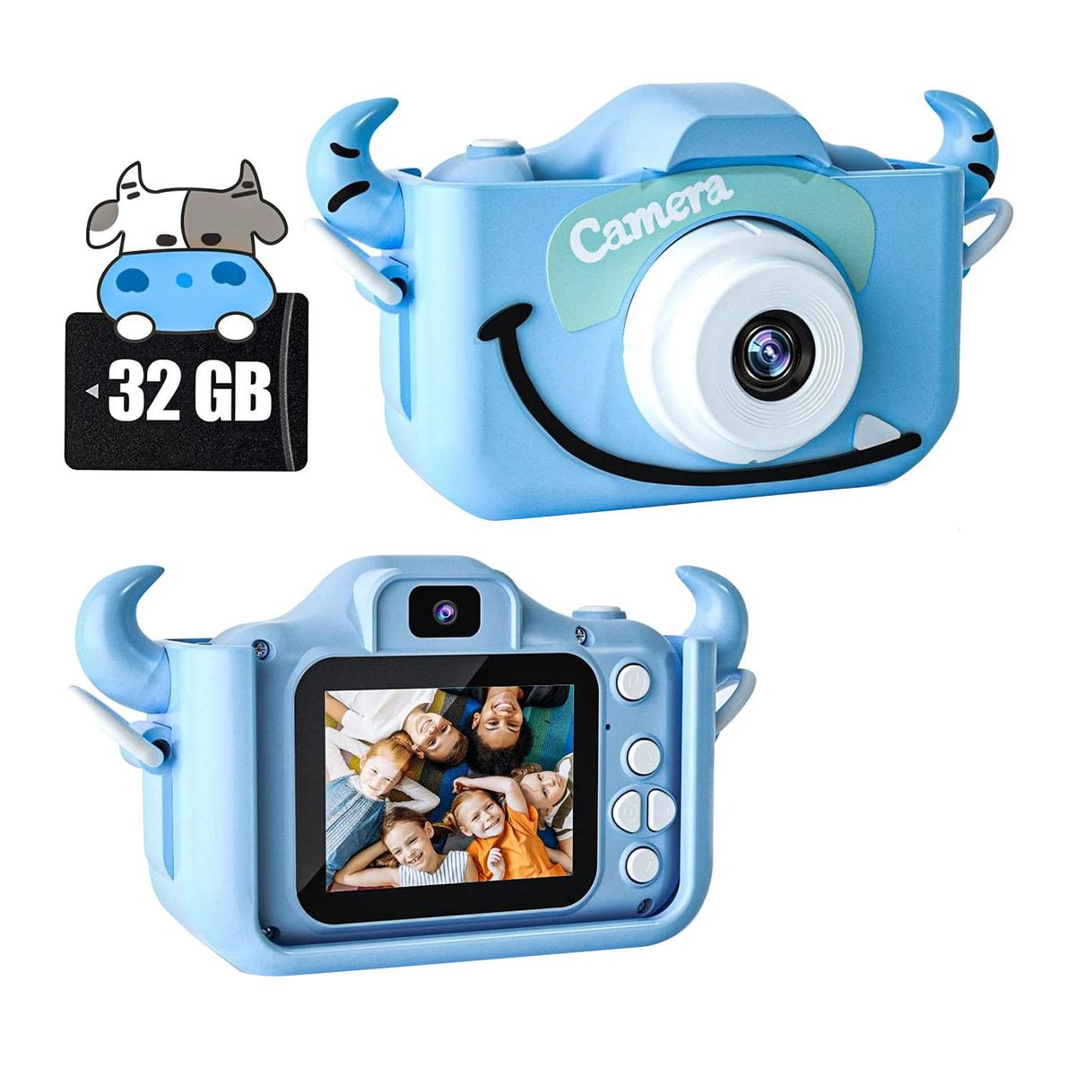 Kids Camera Toys for 3-12 Year Old Boys&Girls,HD 1080P Digital Camera for Toddler,Selfie Camera,32GB SD Card Blue