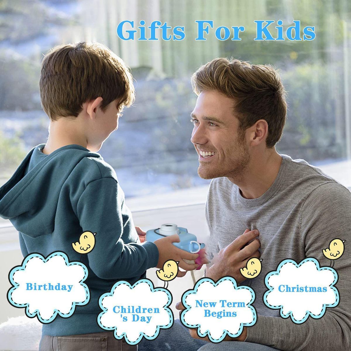 Kids Camera Toys for 3-12 Year Old Boys&Girls,HD 1080P Digital Camera for Toddler,Selfie Camera,32GB SD Card Blue