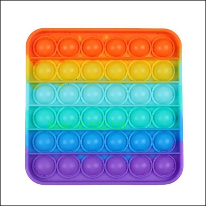 Pop It Push Bubble Fidget Toys Adult Stress Relief Toy Antistress PopIt Soft Anti-Stress Gift Anti Stress Box Poppit Dark Gray