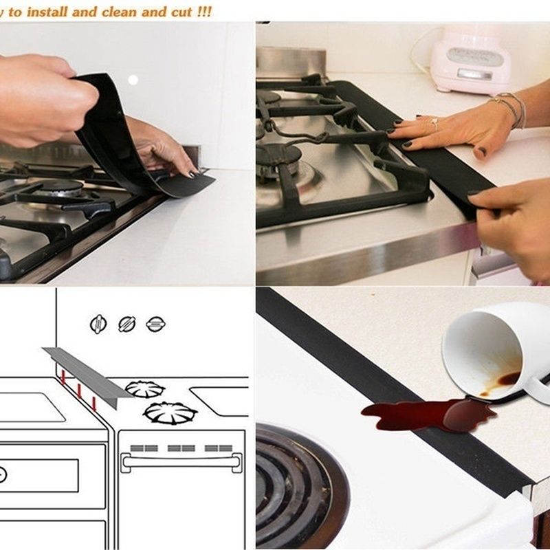 New Silicone Stove Counter Gap Cover Oven Guard Spill Seal