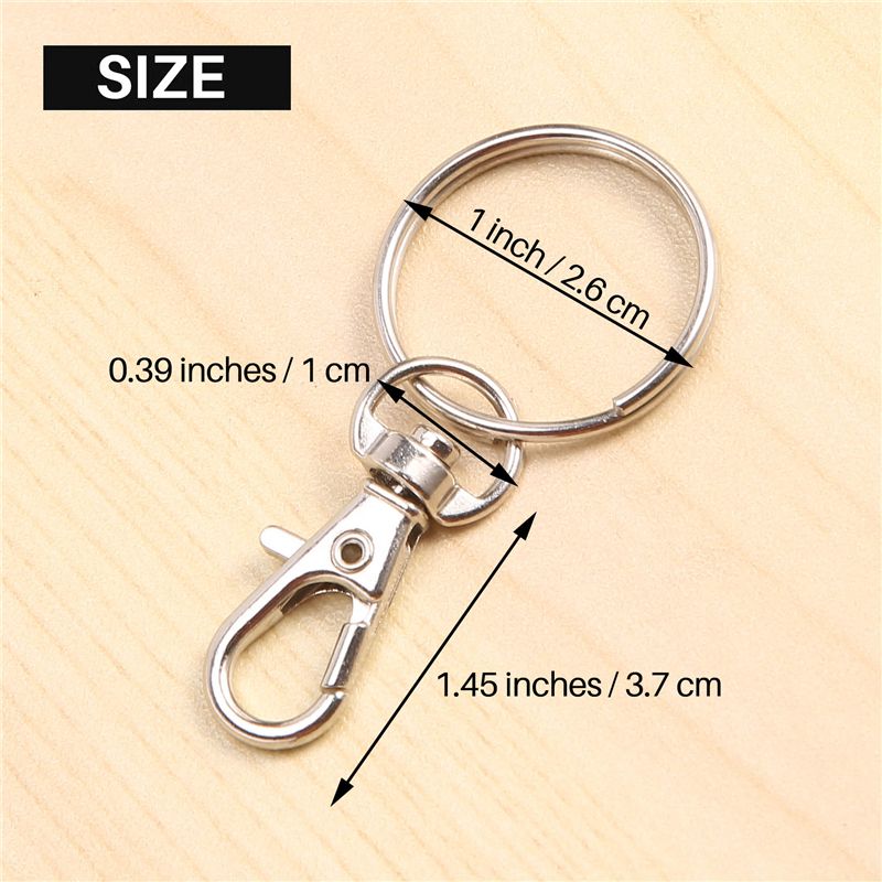 120 Rotating Snap Hooks with Key Ring, Metal Lobster Claw