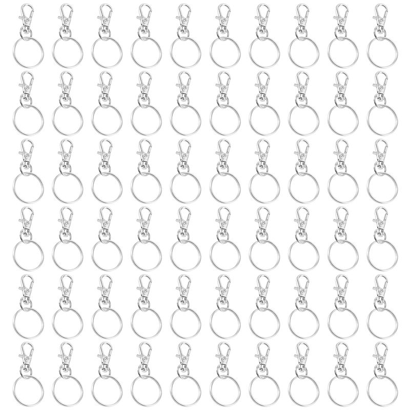 120 Rotating Snap Hooks with Key Ring, Metal Lobster Claw