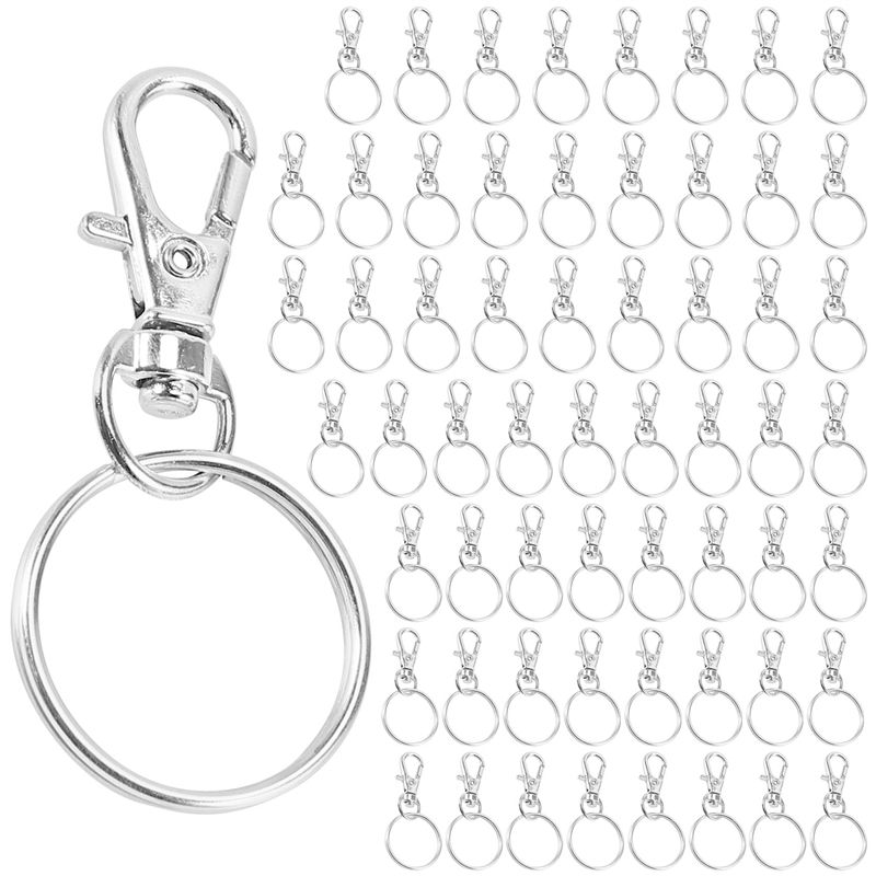 120 Rotating Snap Hooks with Key Ring, Metal Lobster Claw