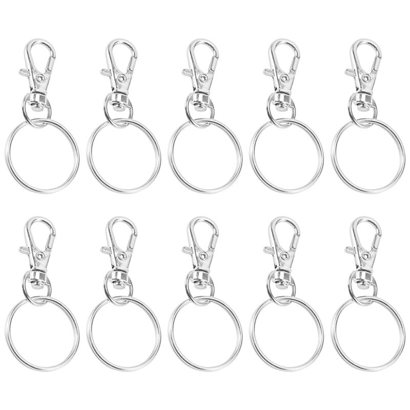 120 Rotating Snap Hooks with Key Ring, Metal Lobster Claw