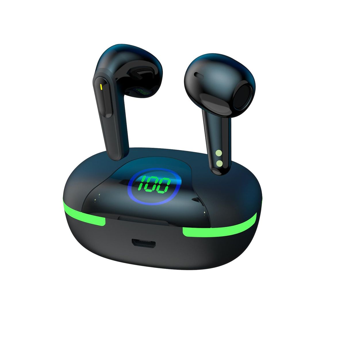 PRO80 True Wireless Headphones BT 5.1 Sport Headset Mini Earbuds Touch Control In-ear Earphones with Mic Charging Case LED Breathing Lamp Battery Digital Display
