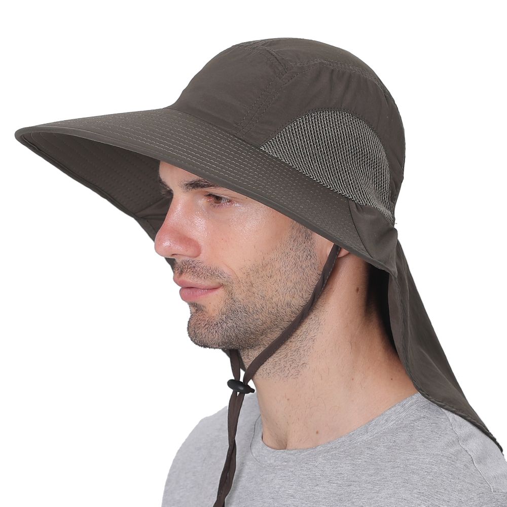 Fishing Cap Wide Brim Unisex Sun Hat With Neck Flap For